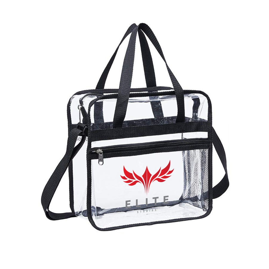 ClearPass Clear Shoulder Bag w/ Front Zip Pocket - 11x11x5.5"