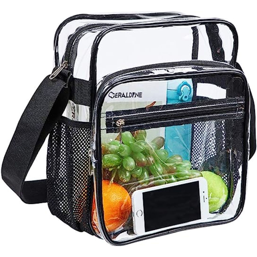 ClearPass Clear CrossBody Bag - 11.5"Hx10"Lx5"W