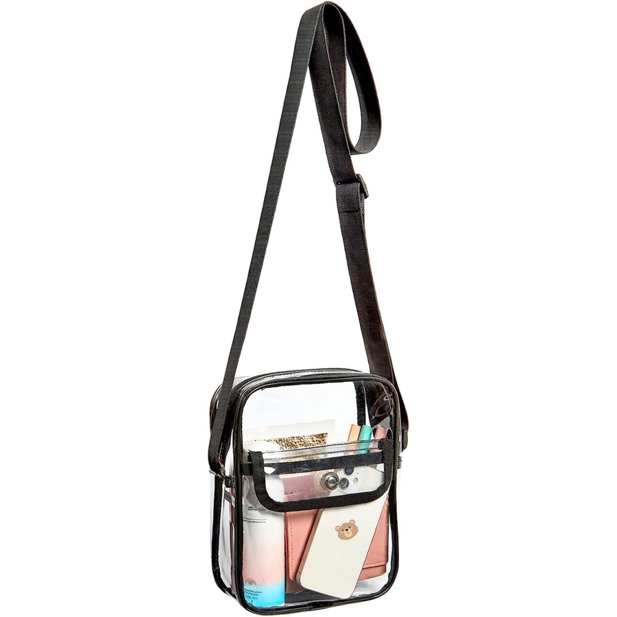 ClearPass Crossbody Bag w/ Flap and Button Closure