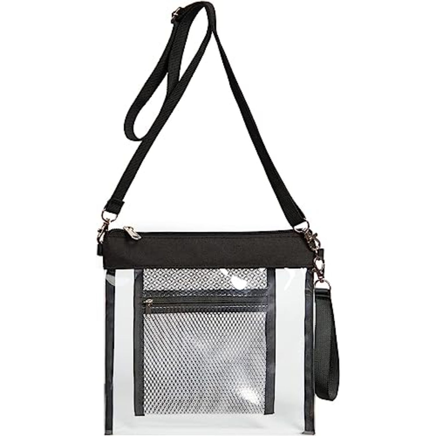 ClearPass Crossbody bag w/ Inner Mesh Pocket - 9"Lx10"H