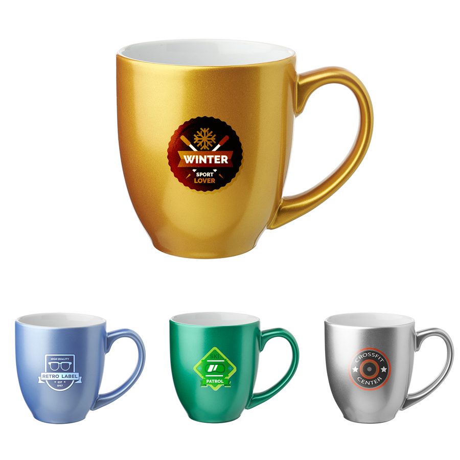 16 oz. Metallic Bistro Coffee Mugs