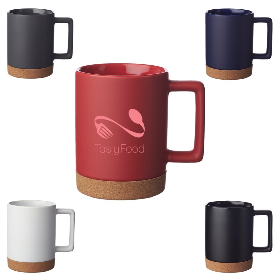 15 oz. Stylish Cork Base Ceramic Coffee Mug