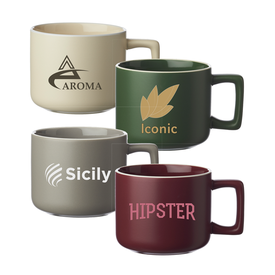 14 oz Square Grip Ceramic Latteware