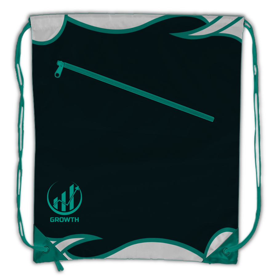 RPET Sublimation Drawstring Bag with Horizontal-Zip Pocket