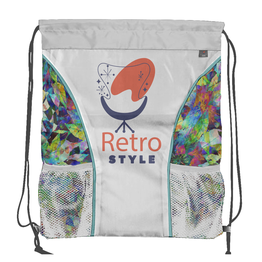 Sublimation Multi-Panel Polyester Drawstring Bag w/ Bottle