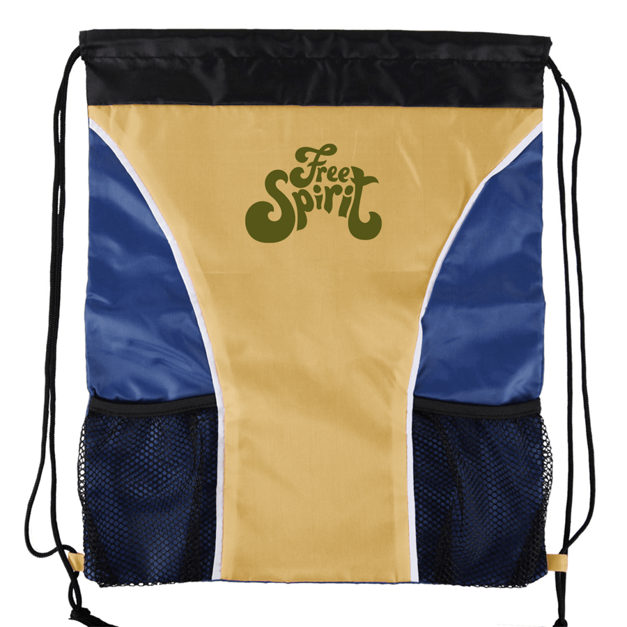 RPET Full Sublimation Multi-Panel Drawstring Bag with 2 Mesh