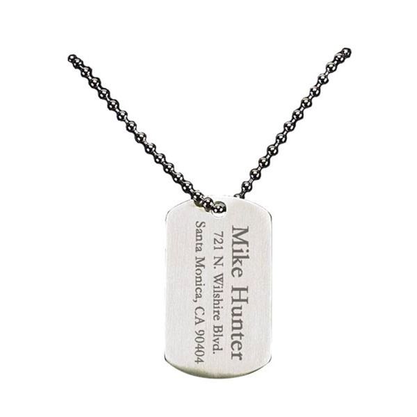 Single-Sided Dog Tag Pendant - No Chain