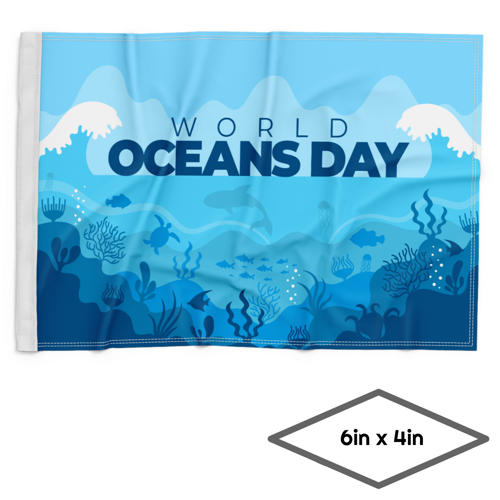 Single-Sided Dye Sublimation 1-Layer 6in x 4in Hand Flag