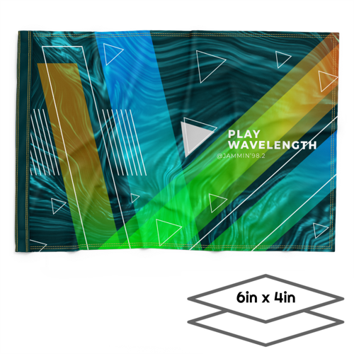 Double-Sided Dye Sublimation 2-Layer 6in x 4in Hand Flag