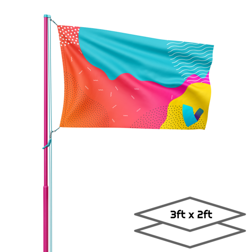 Double-Sided Dye Sublimation 2-Layer 3ft x 2ft Flag