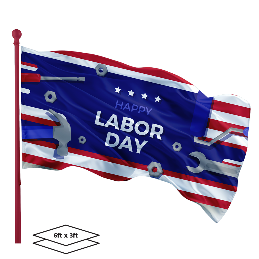 Double-Sided Dye Sublimation 2-Layer 6ft x 3ft Flag