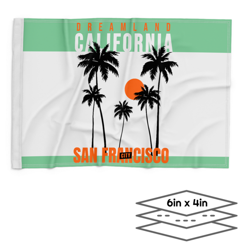 Double-Sided Dye Sublimation 3-Layer 6in x 4in Hand Flag