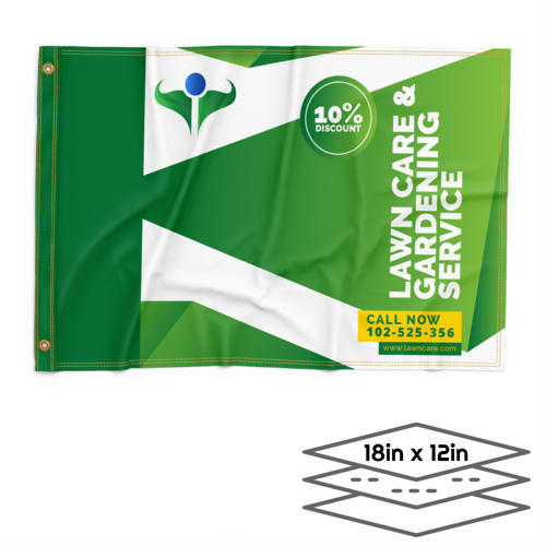 Double-Sided Dye Sublimation 3-Layer 18in x 12in Flag