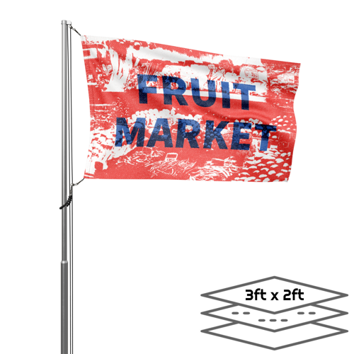 Double-Sided Dye Sublimation 3-Layer 3ft x 2ft Flag