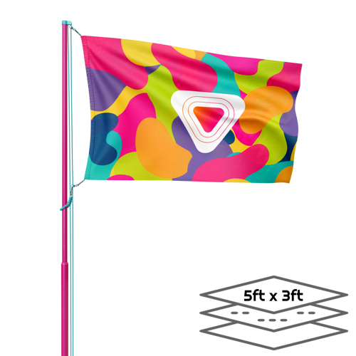 Double-Sided Dye Sublimation 3-Layer 5ft*3ft Flag