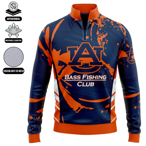 Unisex & Kids' Sublimation Long Sleeve Fishing Quarter Zip