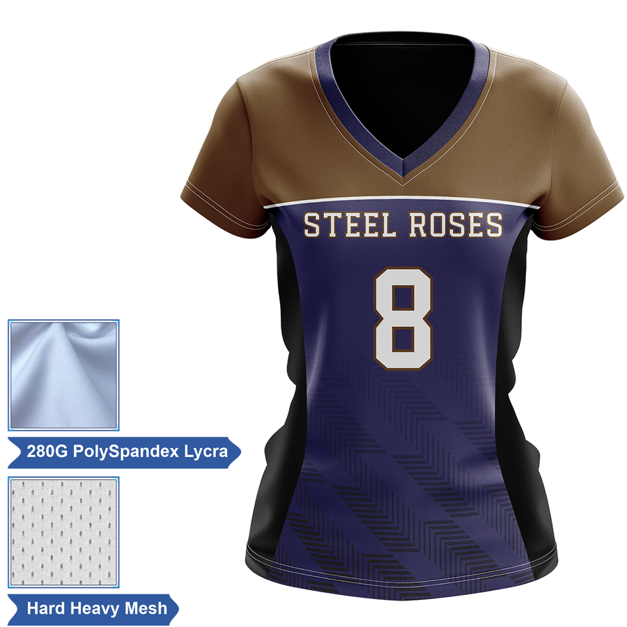 Women's Premium Sublimation Football Fanwear Jersey - Spandex with Mesh Siding