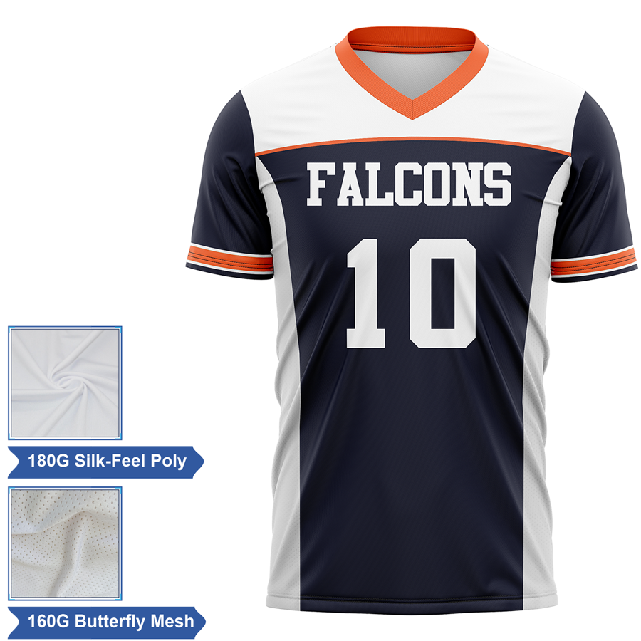 Men's & Kids' Lightweight Sublimation Football Fanwear Jersey - Interlock with Mesh Siding