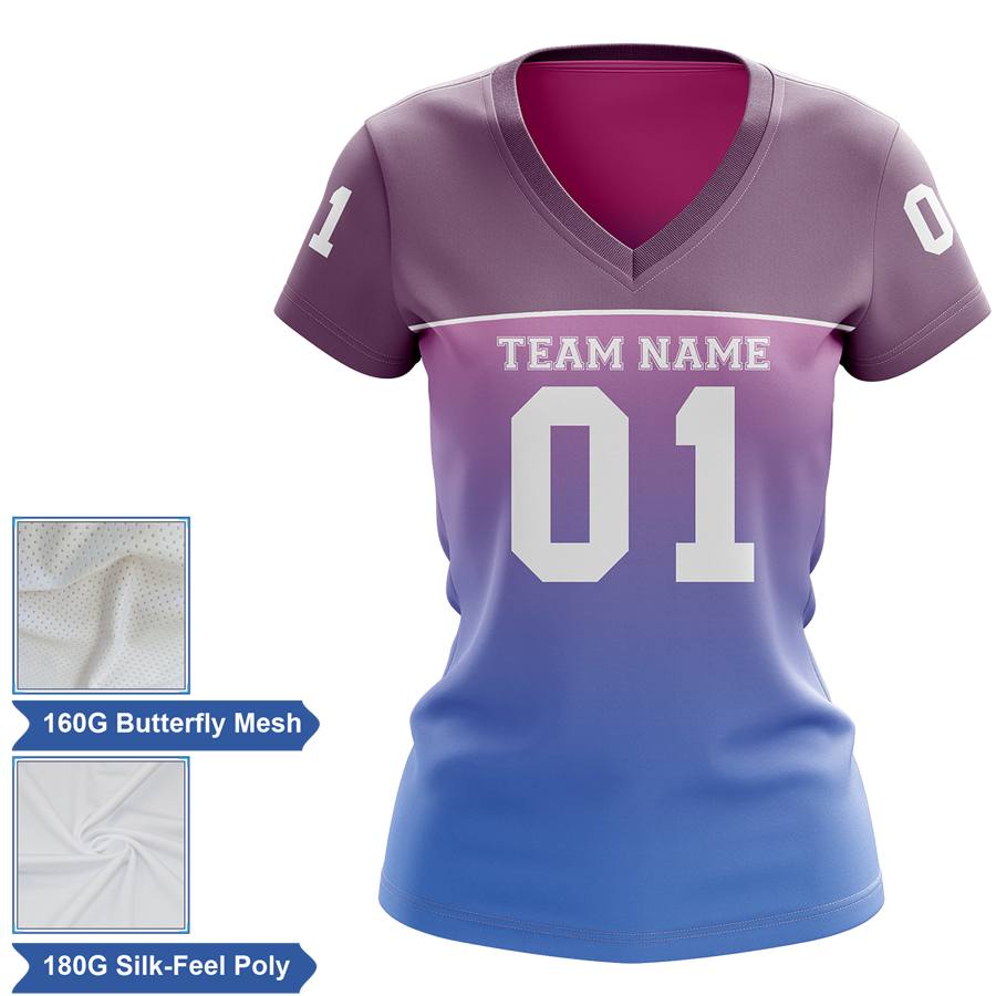 Women's Lightweight Sublimation Football Fanwear Jersey - Style 1