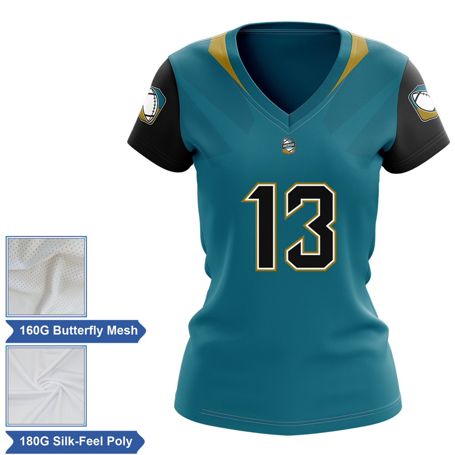 Women's Sublimation Mesh&Interlock Flag Football Jersey
