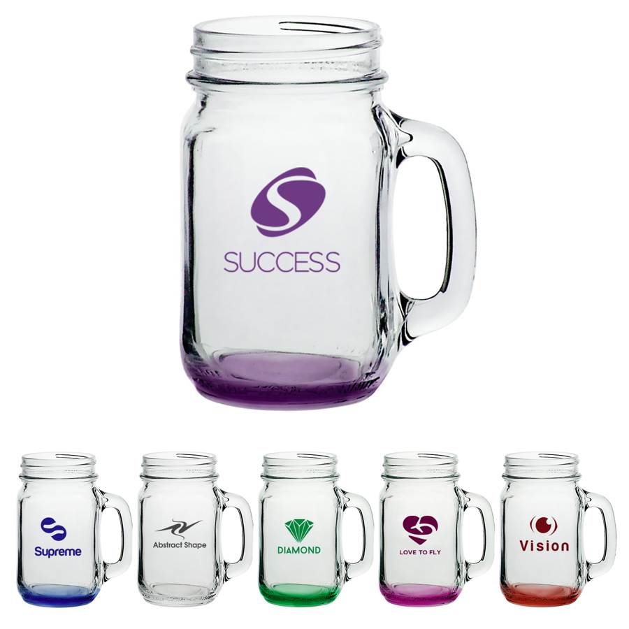16 oz Handled Mason Drink Jar