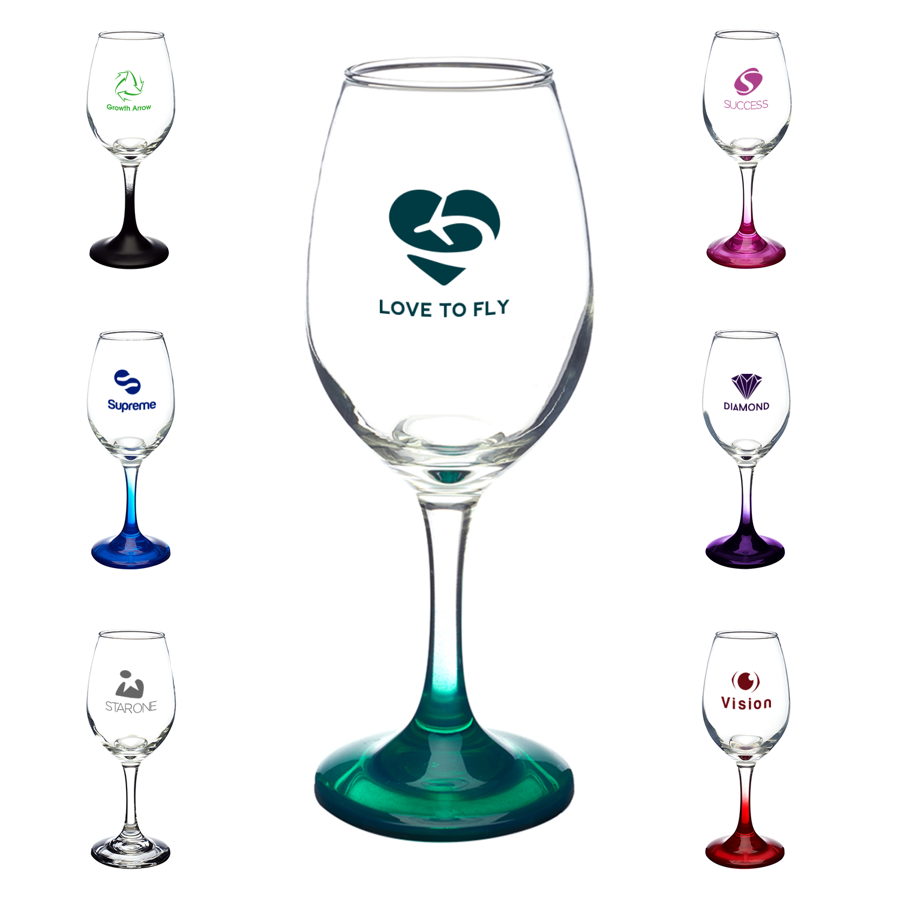 10 oz Colored Stem Wine Glass