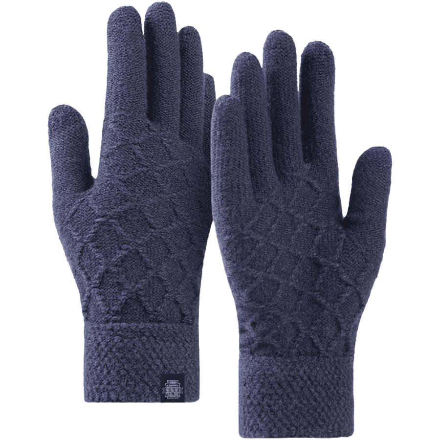 Adult Stretch Diamond Lattice Cable Knit Gloves with Sensitive Touch and Custom Logo
