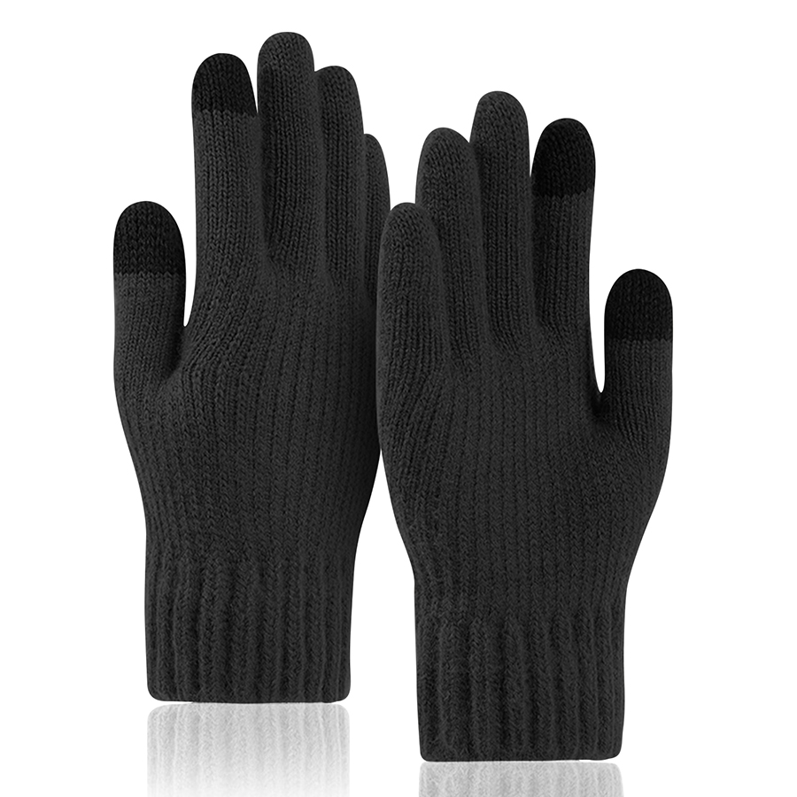 Adult Stretch Ribbed Gloves with Sensitive Touch and Custom