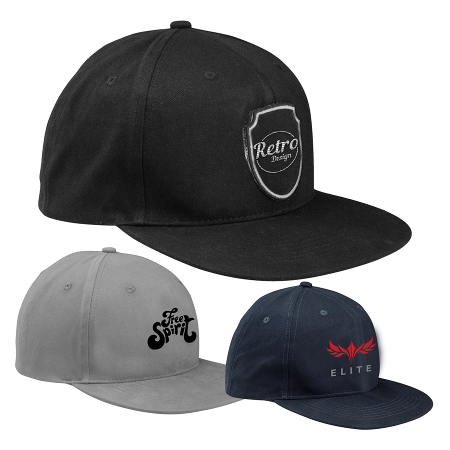 Riverton Structured Flat Brim Cotton Cap