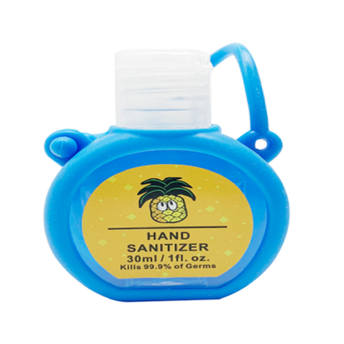 Hand Sanitizer Round PET Bottle with Silicone Holder - Style