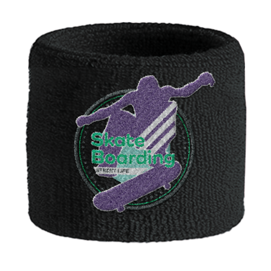 Sports Wristband with Custom Woven Patch