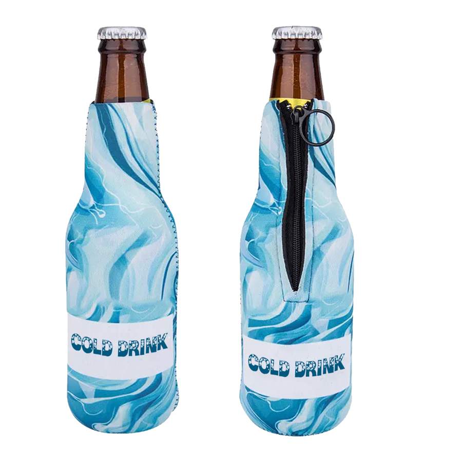 Sublimation 12 Oz Bottle Kooler with Zipper - 3mm Neoprene