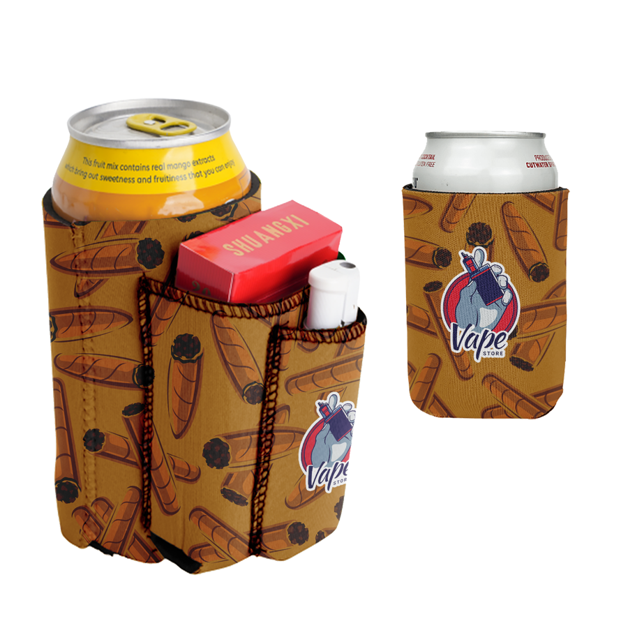 Sublimation 12 Oz Can Kooler with Pockets - 3mm Neoprene