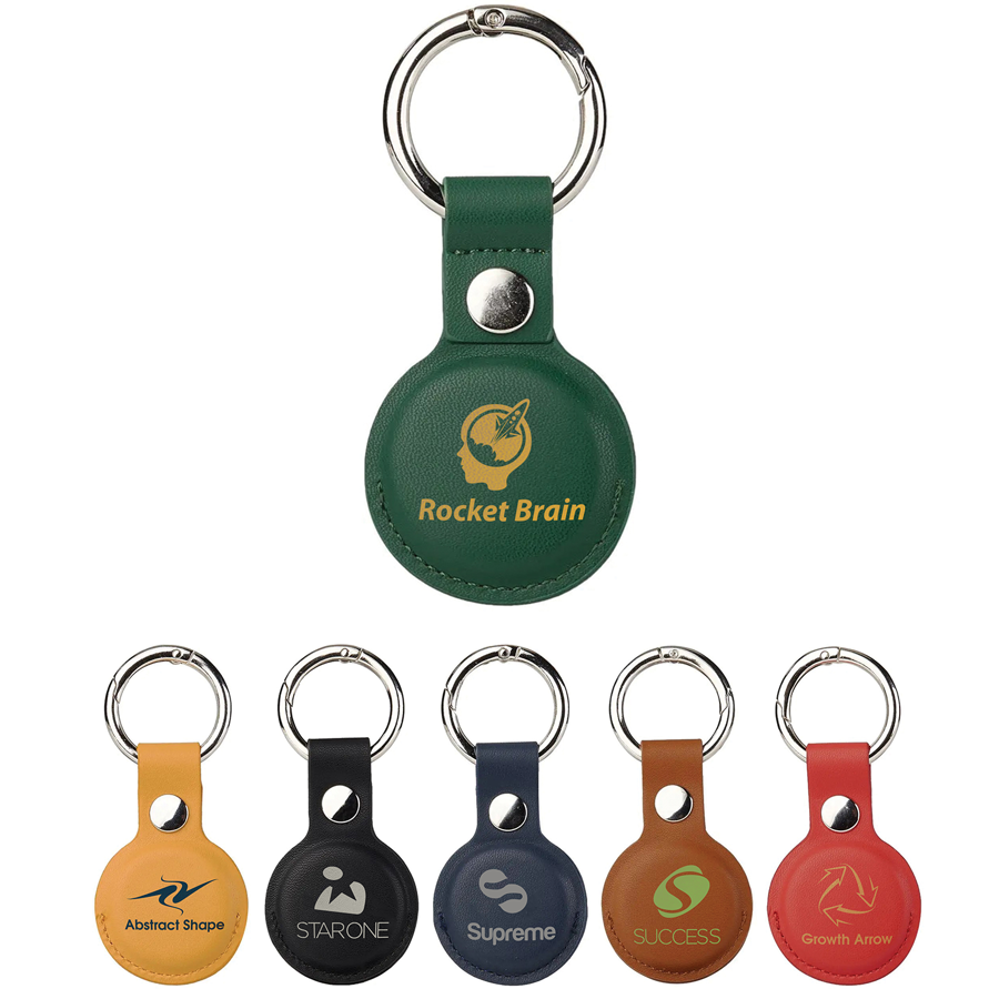 Leather Air-Tag Case with Key Ring