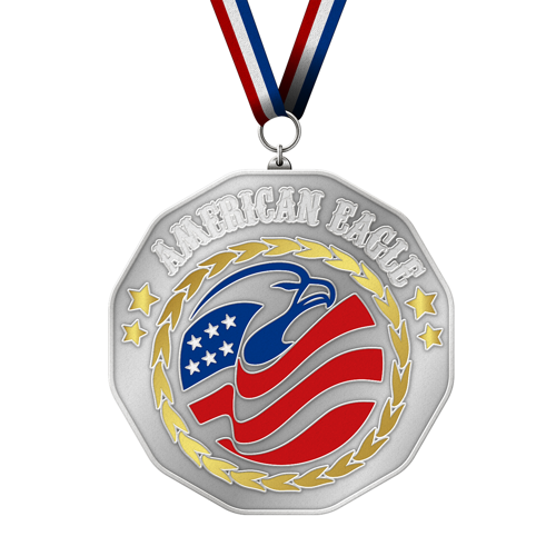 Zinc Alloy Medal with Shiny Plating Finishes - Die Struck with Color-Fill 