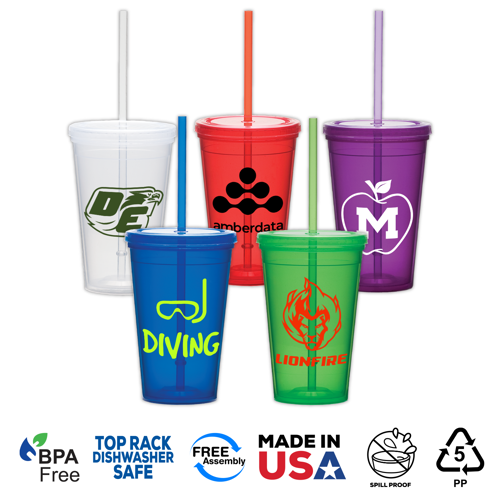 Economy Tumbler with Snap-on Lid 16oz