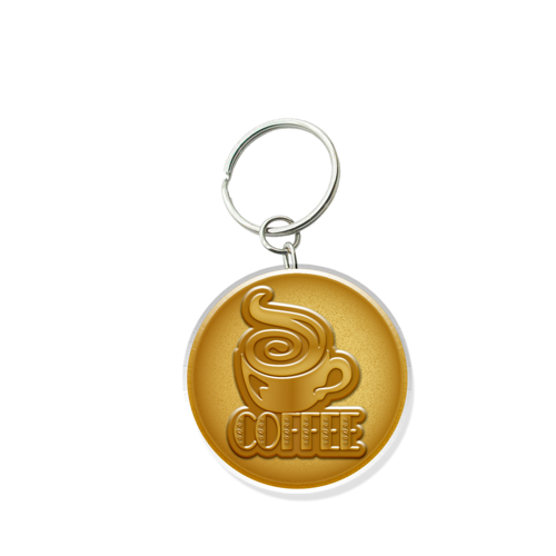 Customized  Solid Iron Keychain with Antique Gold Plating