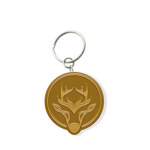 Customized Solid Iron Keychain with Shiny Brass Plating