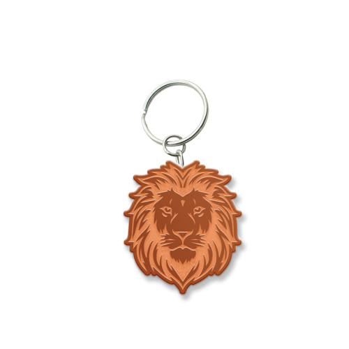 Customized Solid Iron Keychain with Shiny Copper Plating