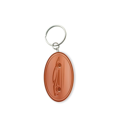 Customized Solid Iron Keychain with Shiny Copper Plating