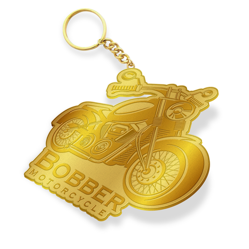 Customized Zinc Alloy Keychain with Shiny Gold Plating