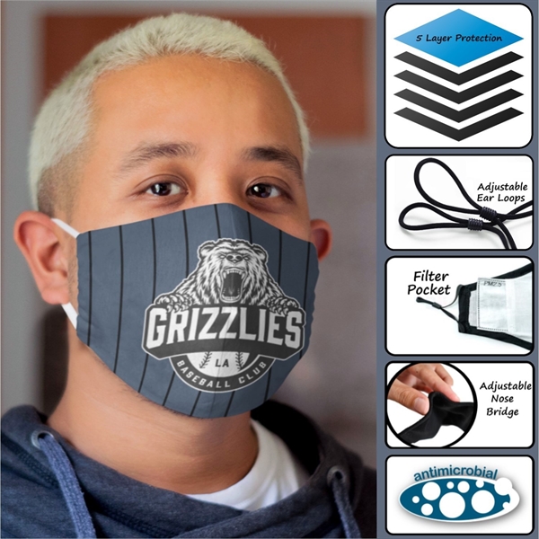 5-Ply Reusable Face Mask with Adjustable Ear Loops