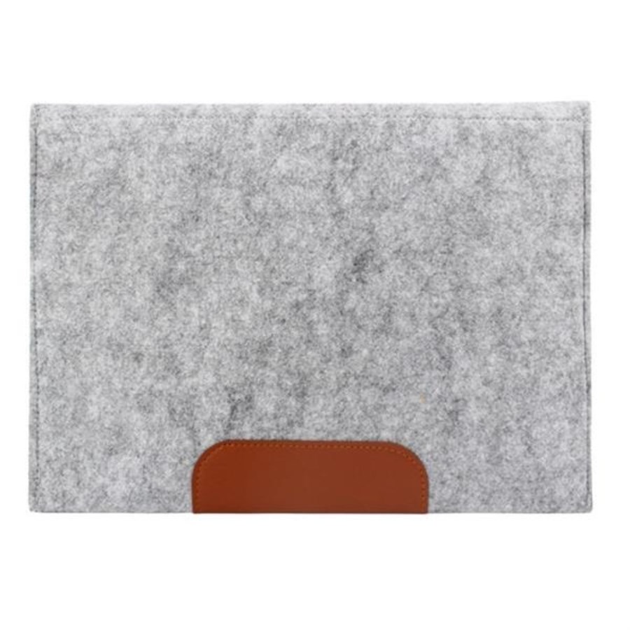 Felt Laptop Sleeve with PU Accent and 2-Button Closure