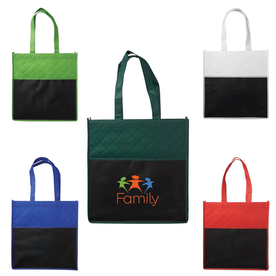 Two Tone Quilted Reusable Tote Bag