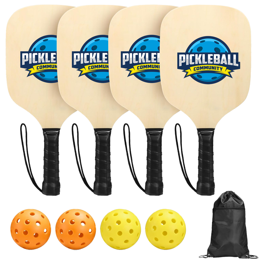 Wooden Pickleball Set w/ KCraft Paper Box