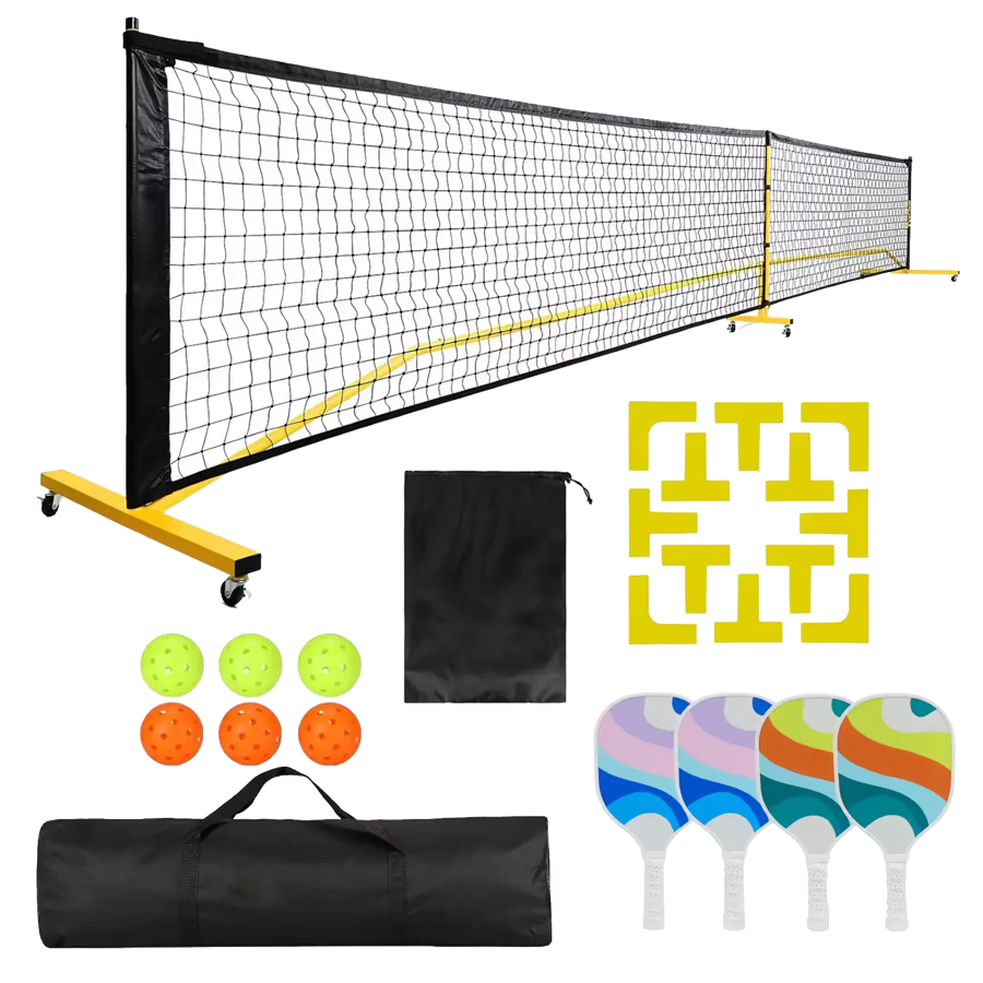 Pickleball Rack Set - Net + Iron Stand + Handle Bag w/