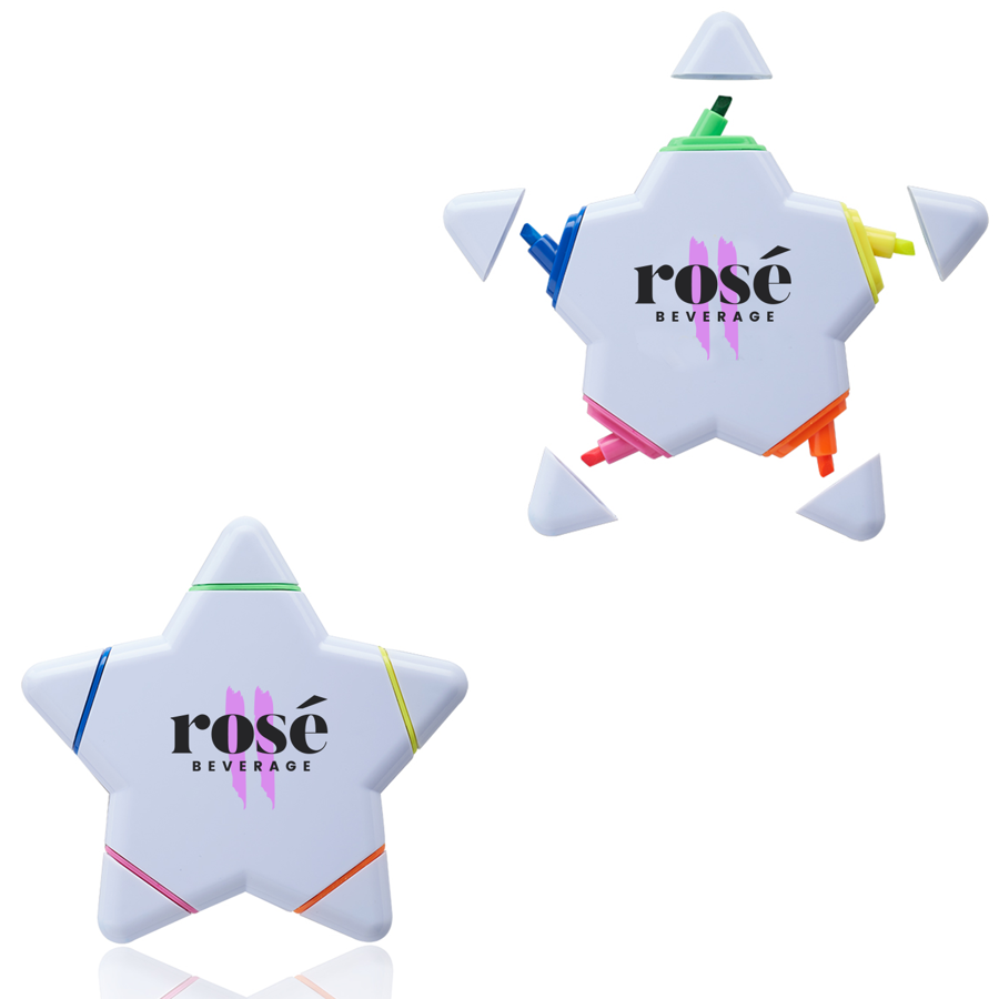 Star Shaped 5 Color Highlighters