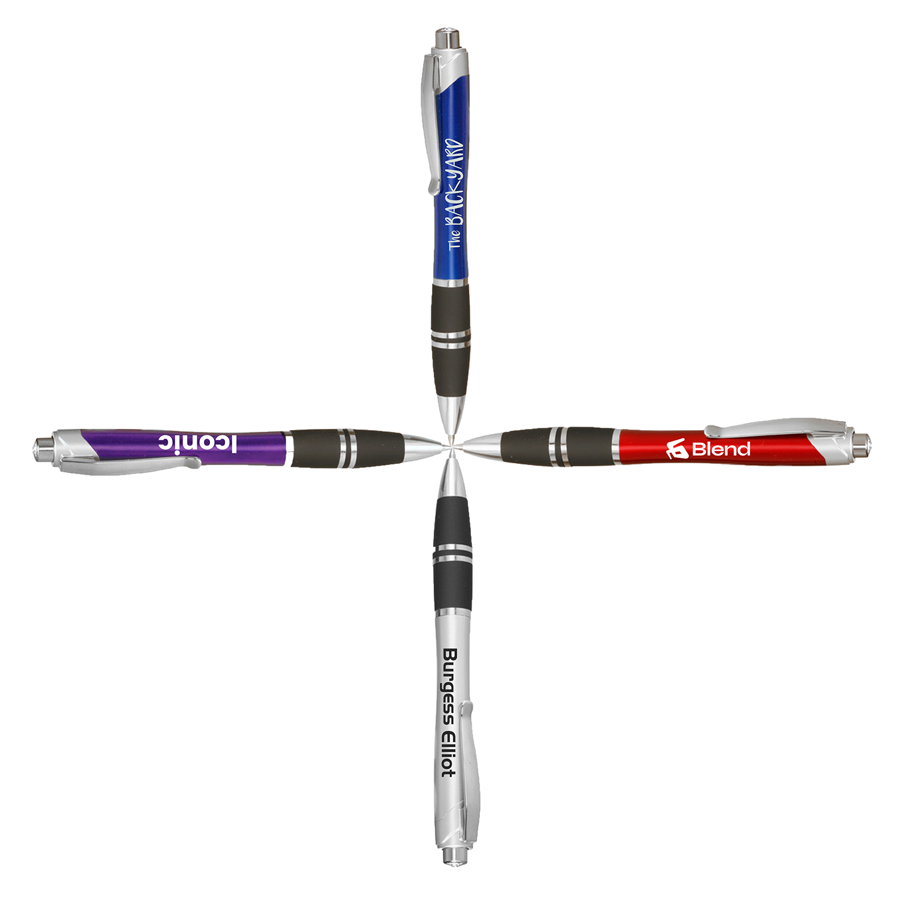 Plastic Pens with Silver Accents