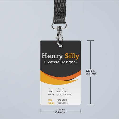 Full Color 3.375"H x 2.125"W PVC Card