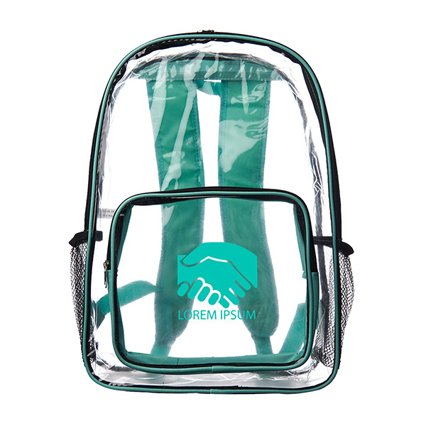 Clear PVC Backpack w/ Front Pocket - 13"W x 18"H